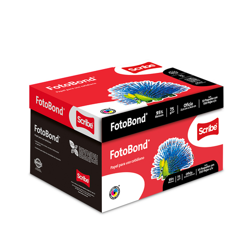 Caja de Papel FotoBond Scribe Oficio 10 paquetes 550 hojas c/u Blanco