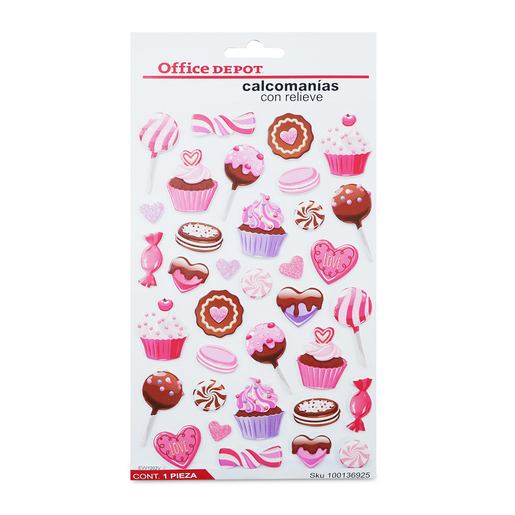 Calcomanías de Dulces y Pastel Office Depot Rosa