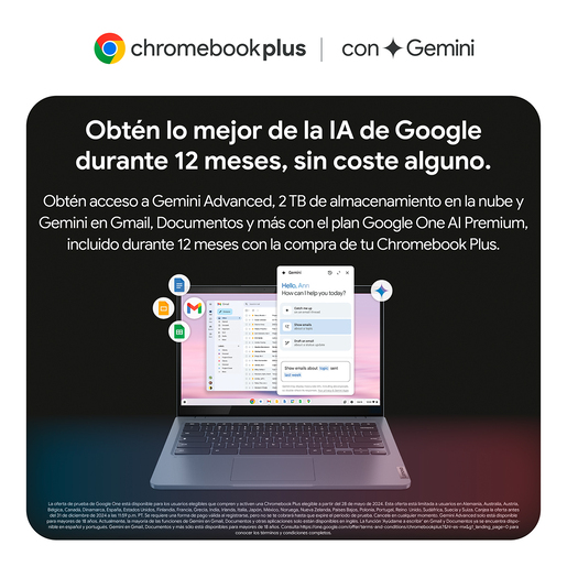 Bundle Laptop Lenovo IdeaPad Slim 3 Chromebook Intel Core i3 14 pulg. 256gb SSD 8gb RAM más Motorola E20