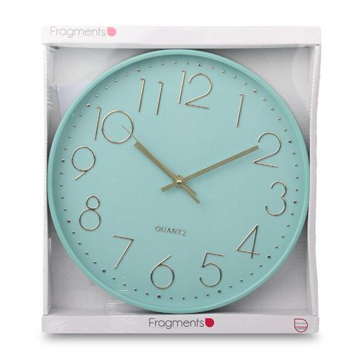 Reloj de Pared Fragments 2015-EH Turquesa con Plata