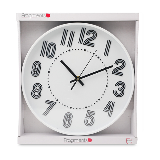 Reloj de Pared Fragments 2015-B2 Blanco con Negro