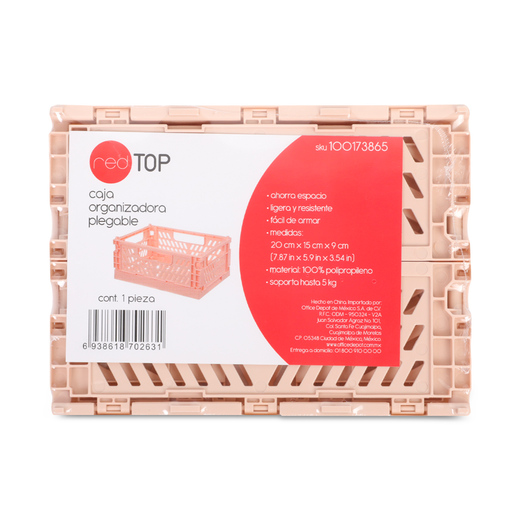 Caja de Plástico Red Top Plegable Chica Rosa