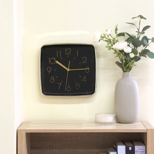 Reloj de Pared Fragments 11 pulg. Negro con Dorado