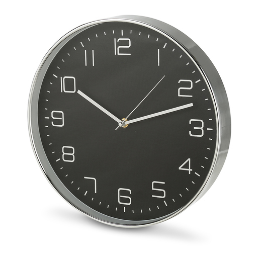 Reloj de Pared Fragments 12 pulg. Plateado con Negro