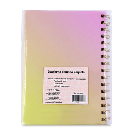 Cuaderno OD Premium Tamaño Esquela 90 hojas