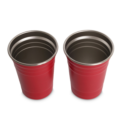 Vasos de Acero Inoxidable Red Top Tipo Fiesta 500 ml Rojo 2 piezas 