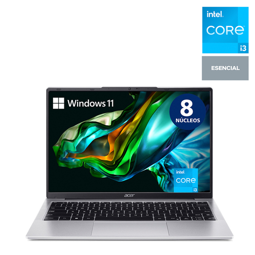 Laptop Acer Aspire Lite 14 Intel Core i3 N300 14 pulg. 512 gb SSD 8gb RAM Plata