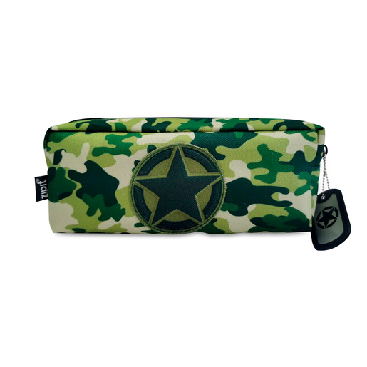 Lapicera Escolar Zipit Estrella Camuflaje Verde Militar