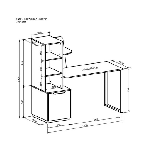 Escritorio de Oficina Sky Furniture CS-2334 Gris 