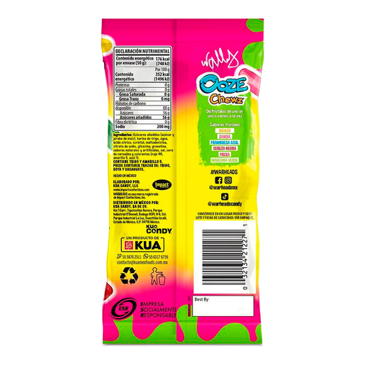 Dulces Suaves Agridulces Warheads Sabores Frutales 50 gr