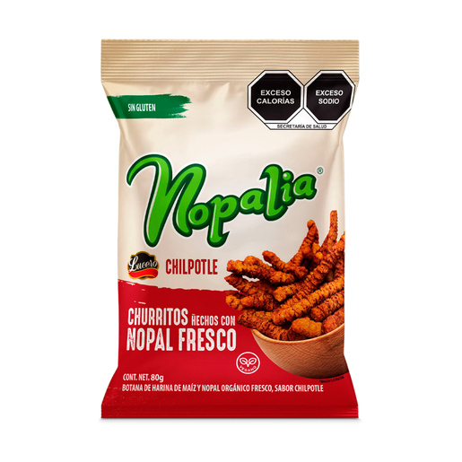 Churritos de Maíz Nopalia Chipotle 80 gr