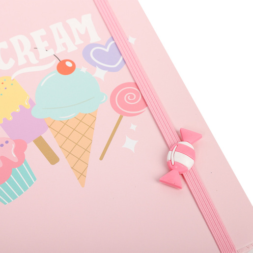 Cuaderno Esquela Ticher Helado Raya Rosa 80 hojas