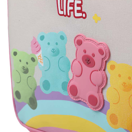 Mochila Escolar Ticher Gummy Bear Rosa 