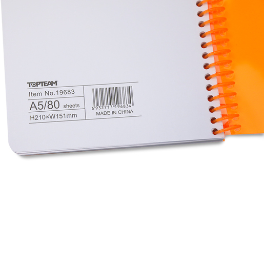 Cuaderno Francés Top Team Raya 80 hojas Naranja Neón