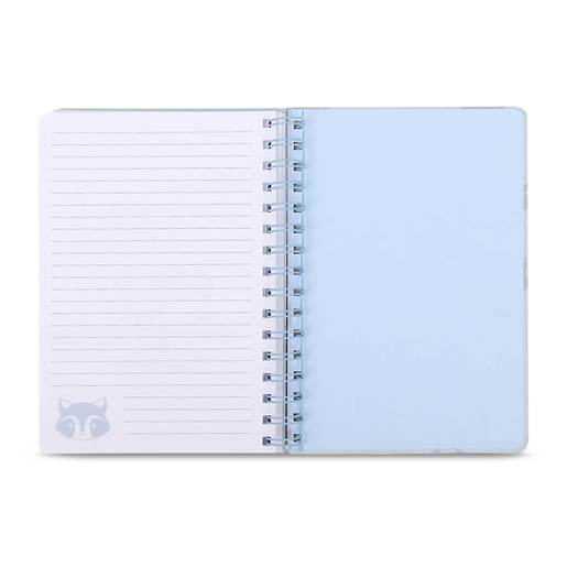 Cuaderno Esquela Ticher Familia Mapache Azul Cielo 80 hojas