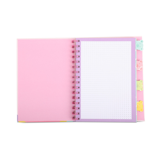 Cuaderno Esquela Ticher Familia Gummy Bear Diseños de Hojas Rosa