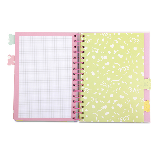 Cuaderno Esquela Ticher Familia Gummy Bear Diseños de Hojas Rosa