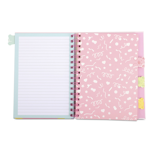 Cuaderno Esquela Ticher Familia Gummy Bear Diseños de Hojas Rosa