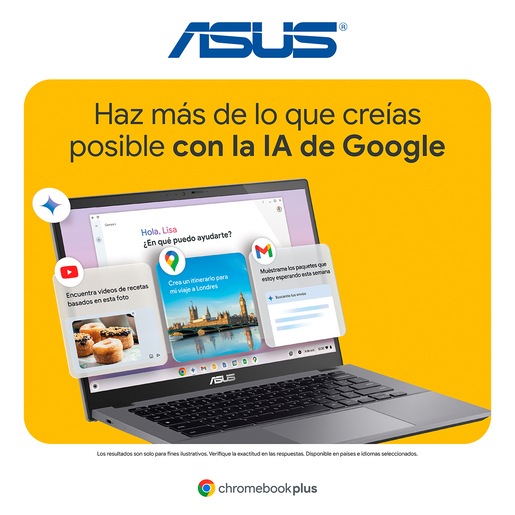 Bundle Laptop Asus Chromebook Plus CX3402 Intel Core i3 14 pulg. 256gb SSD 8gb RAM más Mouse A43