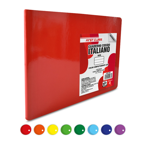 Cuaderno Forma Italiana First Class Raya Colores 100 hojas  