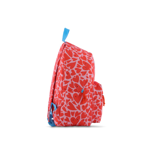 Mochila Escolar Ticher Corazones Rosa con Rojo