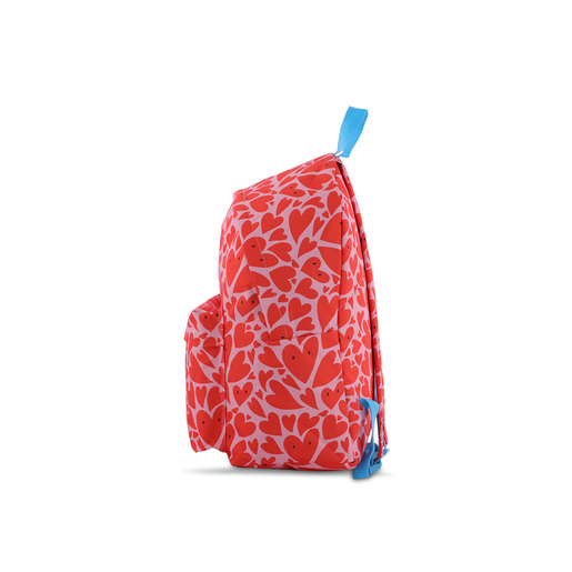 Mochila Escolar Ticher Corazones Rosa con Rojo