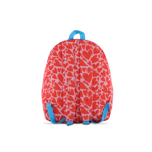 Mochila Escolar Ticher Corazones Rosa con Rojo