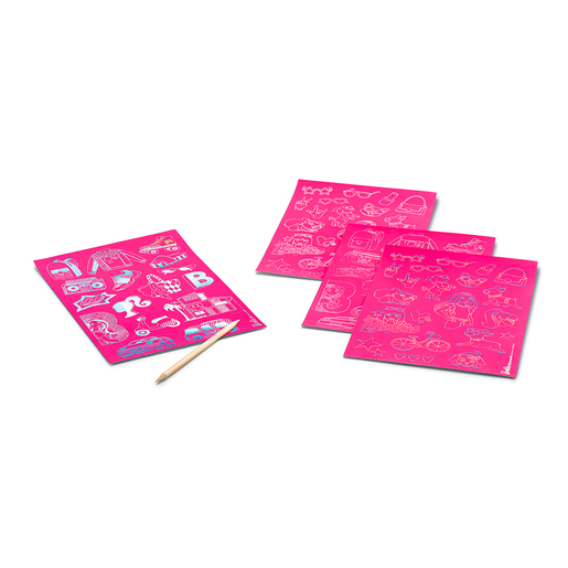 Stickers con Scratching Maped Barbie 4 hojas