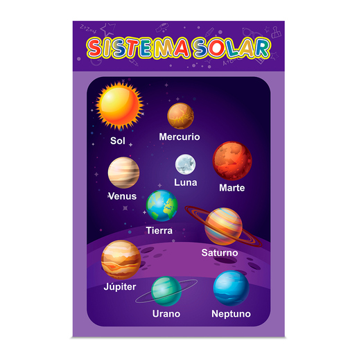 Póster Educativo Office Depot Sistema Solar Inglés y Español