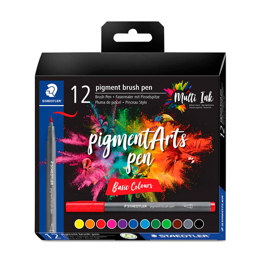 Plumones Pigment Arts Staedtler Colores Básicos 12 piezas 