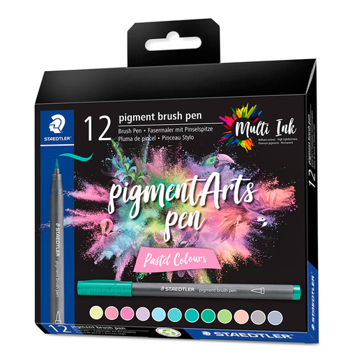 Plumones Pigment Arts Staedtler Colores Pastel 12 piezas 