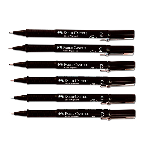 Estilógrafos para Bocetos Faber Castell Ecco Pigment 6 piezas