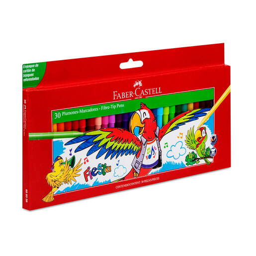 Plumones Faber Castell Fiesta 45 Colores 30 piezas