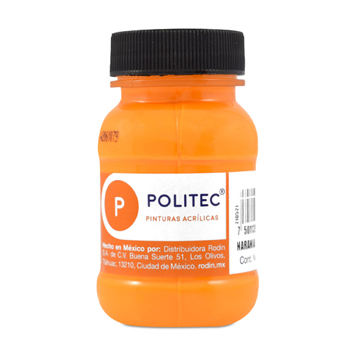 Pintura Acrílica Politec Naranja Fluorescente 100 ml 