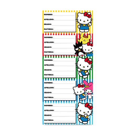 Etiquetas Escolares Granmark Hello Kitty and Friends 10 piezas