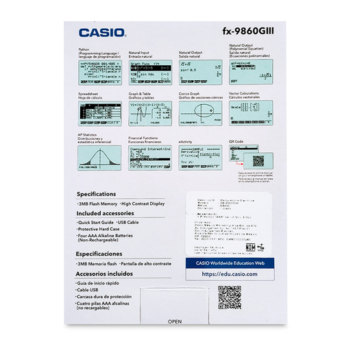 Calculadora Gráfica Casio FX9860GIII 21 dígitos Blanco