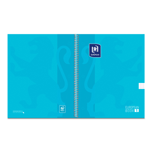 Cuaderno Profesional European Cuadro Chico Azul Pastel 80 hojas