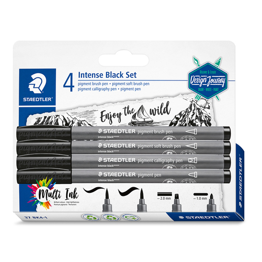 Plumones Staedtler Multi Ink Negro 4 piezas