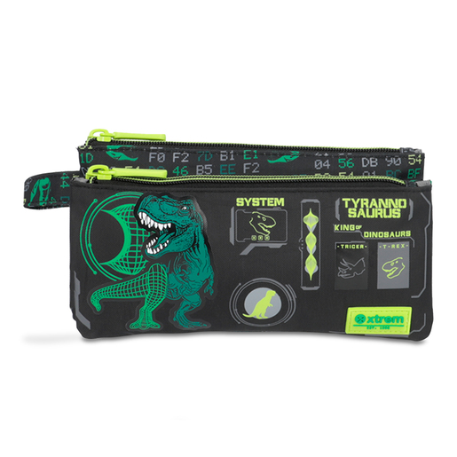 Lapicera Escolar Xtrem Trinity Green Dino