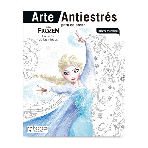 Libro Antiestrés para Colorear Disney Frozen La Reina de las Nieves 64 páginas