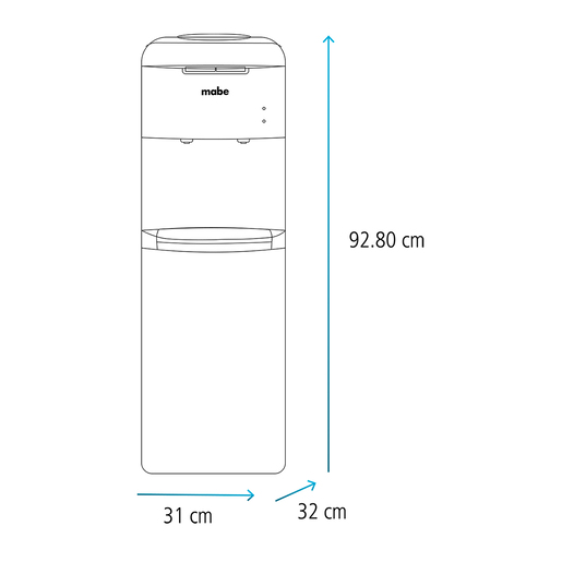 Dispensador de Agua Mabe Top Load Frío y Caliente Blanco