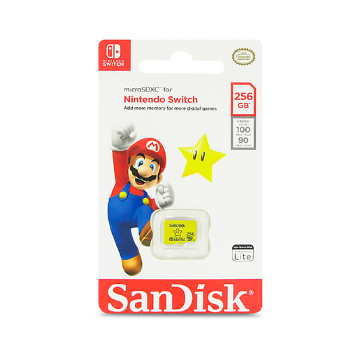 Tarjeta Micro SD XC SanDisk Nintendo Switch 256 gb Amarillo