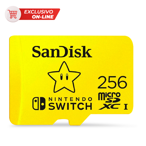 Tarjeta Micro SD XC SanDisk Nintendo Switch 256 gb Amarillo