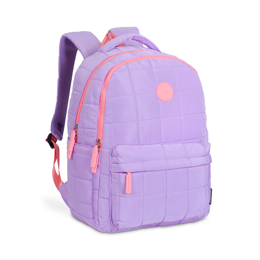 Mochila Escolar Marshmallow Blossom Morado con Rosa