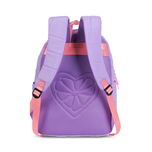 Mochila Escolar Marshmallow Blossom Morado con Rosa