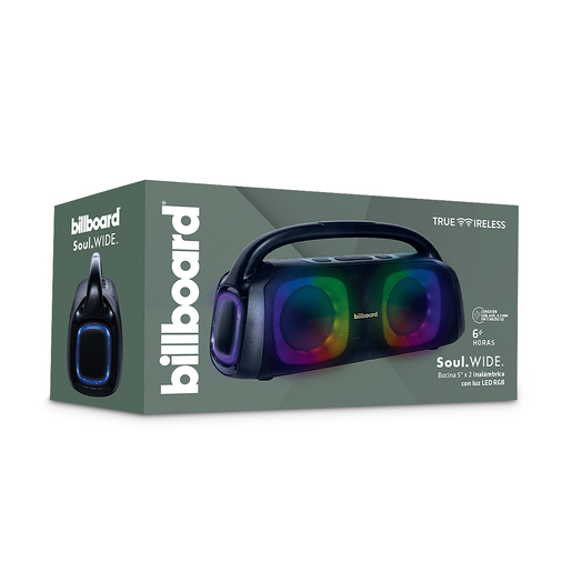 Bocina Bluetooth con Luz Led Billboard Soul Wide Negro