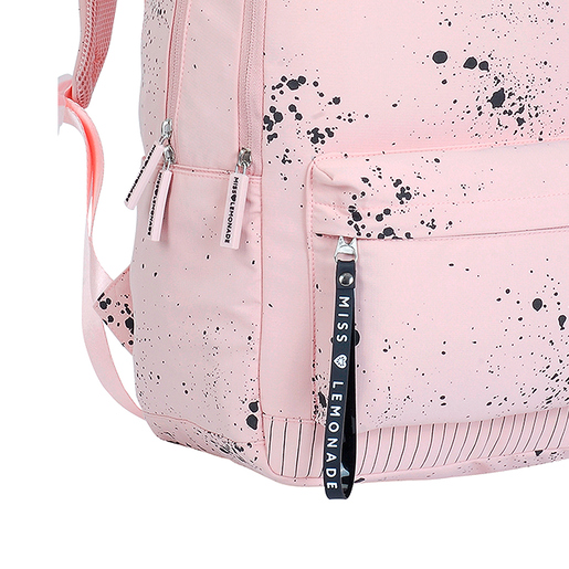 Mochila Escolar Marshmallow Ink Pink Rosa con Negro