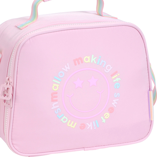 Lonchera Escolar Marshmallow Happy Pink Rosa Pastel