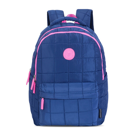 Mochila Escolar Marshmallow Blossom Navy Azul Marino con Rosa