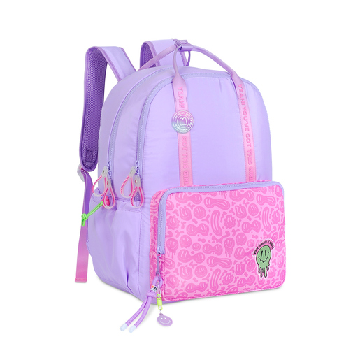 Mochila Escolar Marshmallow Melty Purple Morado con Rosa